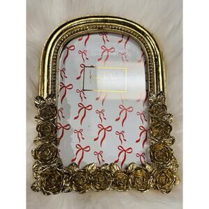 Nicole Miller Vintage Baroque Style Ornate Gold Arch Rose4x6 Picture Photo Frame